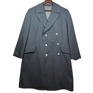 Vintage German Military‎ Style Overcoat Gray Removable Liner Men's Sz 48